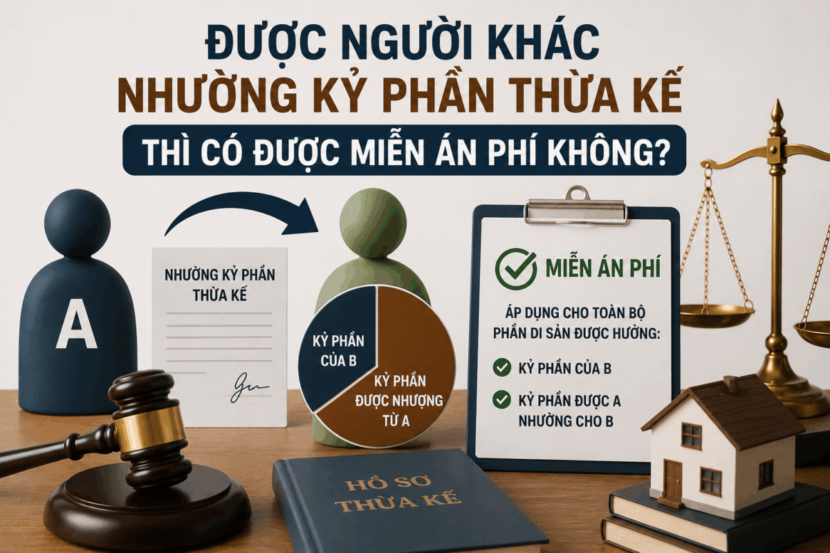 Được người khác nhường kỷ phần thừa kế thì có được miễn án phí không?